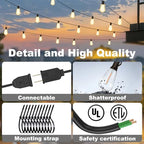 Outdoor String Lights 50FT with 32 Bulbs 1.5FT Spacing, 120W Dimmer, Remote - Image 6