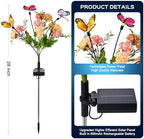 4 Pack Solar Garden Lights Outdoor, 8 Lighting Modes Warm White LED Powered Swaying Butterfly, Waterproof Hydrangea Flowers Landscape Light for Outside Yard, Patio, Pathway Decorative, Décor, Gifts - Image 6