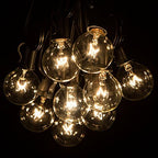 100 Foot Globe String Lights - 105 G40 Clear Bulbs (5 Extra) - Black Wire - Image 2