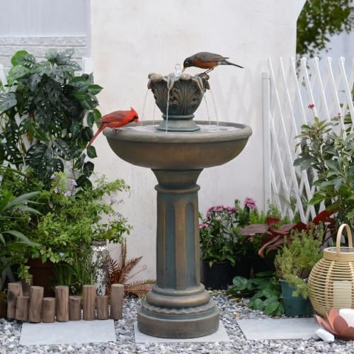 Sunlinua 45" 3-Tier Outdoor Water Fountain with Quiet Pump - Image 3
