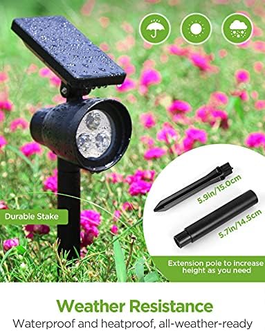 InnoGear Solar Lights Outdoor Waterproof Spot Light for Garden Yard, 4 Pack - Image 5