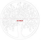 Bellaa 20193 Metal Wall Decor Tree Circle of Life Birds Nature Round Sign Indoor Living Room Rustic Art Outdoor Garden Patio Decor - Image 2