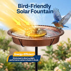 VIVOHOME Oval Bird Bath with Solar Fountain and Metal Ground Stake, Bronze - Image 3