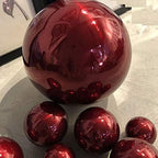 40cm/16inch Diameter Gazing Globe Mirror Ball,Red Stainless Steel Polished Reflective Smooth Garden Sphere,Colorful and Shiny Addition to Any Garden or Home - Image 5