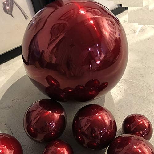 40cm/16inch Diameter Gazing Globe Mirror Ball,Red Stainless Steel Polished Reflective Smooth Garden Sphere,Colorful and Shiny Addition to Any Garden or Home - Image 5