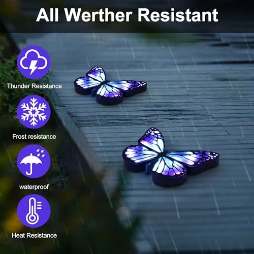Ground Lights, Equipped with 4 Solar Lights for Outdoor Waterproofing, 14 LED Solar Landscape Lighting, Suitable for Gardens, courtyards, terraces, corridors, Lanes, and walkways (Blue) - Image 3
