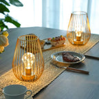 TRIROCKS Metal Cordless Table Lamp - 8'' Tall Set of 2 Cage Shape Battery Operated Lamp with Fairy Lights Bulb for Indoor/Outdoor Use Perfect for Christmas Garden and Weddings (Gold,Set of 2) - Image 7