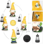 Solar Garden Gnome Statue with Lantern - Hand-Painted Resin Gnome Decor, IP44 Waterproof Outdoor Figurine for Yard Patio Porch, for Mom Women Housewarming Christmas - Image 4