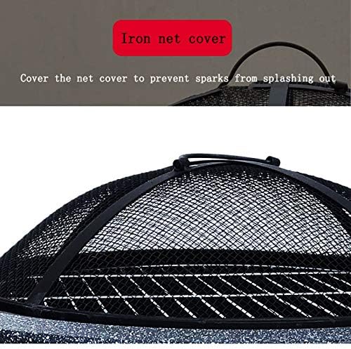 Outdoor Fire Pits Table Top Fire Pit Outdoor Outdoor Heaters Backyard Patio Garden Fireplace BBQ Grill Fire Pit Bowl for Logs Concrete Style for Heating BBQ, Black - Image 5