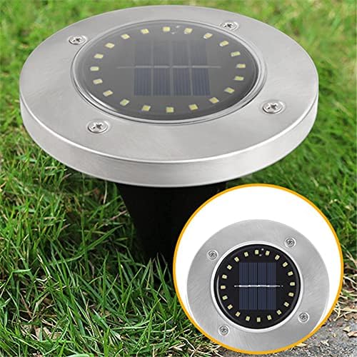 Solar Ground Lights, 10 LED Solar Powered Disk Lights,IP65 Solar Outdoor Lighting, Solar Landscape Lighting Decoration for Garden Driveway Walkway Pathway Yard Patio Lawn(Cool White) 8 Pack - Image 6