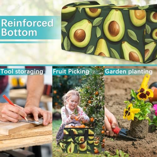 Avocado Cocktail Garden Tool Bag Tote for Men Women Multiple Pockets Wide Mouth Heavy Duty Waterproof Tool Organizer Bag for Outdoor Lawn Yard Portable Gardening Storage With Elasticbands - Image 6