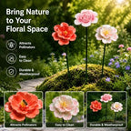 Handmade Ceramic Mini Pollinator Watering Station Set – Flower Shaped Bee Water Feeder & Butterfly Bath – Decorative Garden Stakes Outdoor Ornaments for Lawn, Patio, and Potted Plants，4 Pink - Image 5