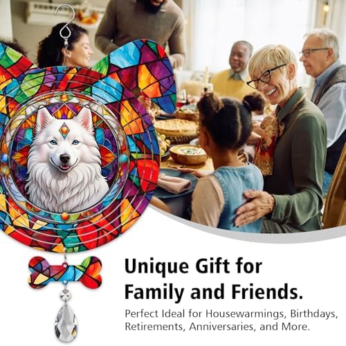 American Eskimo Dog Ears Wind Spinner, American Eskimo Wind Spinner Hanging for Yard and Garden (American Eskimo) - Image 7
