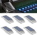 Solar Step Lights Outdoor, 6 Pack 2 Colors in 1 LED Solar Walkway Lights by Alinana