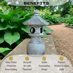 OLOMA Concrete Japanese Garden Lantern Statue Outdoor Pagoda Zen Sculpture Handmade Asian Garden Decor Patio Yard Pathway Meditation Garden Landscape Accent - Image 4