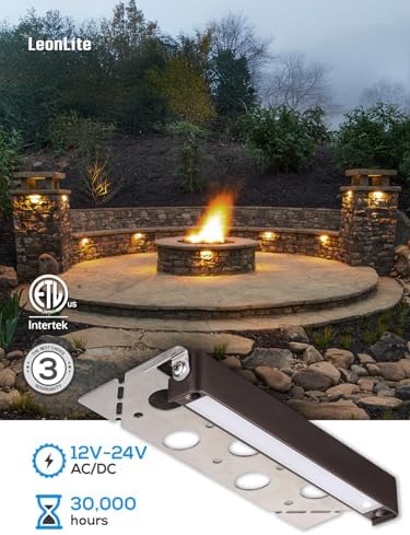 LEONLITE 4-Pack 7 Inch LED Hardscape Lighting, 3W/4W/5W, 2700K Soft White - Image 5