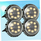 INOOMP 4pcs Solar-Powered Outdoor LED Disc Ground Lights for Garden Lawn, Warm White Landscape In-ground Lighting, Weather-Resistant Solar Lamps for Patio and Driveway Decor - Image 5