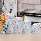 Cute Rabbit Candles Flameless Candles with Remote and Timer LED Pillar Candles Set of 4 Candles Battery Operated Electric Fake Candles for Home Easter Decor - Image 4