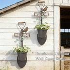 2Pcs Metal Wall Planter ,Vintage Wall Hanging Planter with Welcome Sign - Image 4