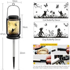 YJFWAL Solar Cat & Butterfly Lanterns Outdoor Waterproof - Cat Lover Gifts for Women Mom Grandmom Birthday Mothers Day, LED Hanging Mason Jar Fairy Lights for Garden Yard Patio Decor - Image 5