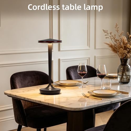 Rechargeable Table Lamp Cordless LED Touch Light Black - Image 3