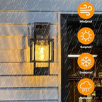 PARTPHONER Modern Outdoor Light Fixture Dusk to Dawn Outdoor Lighting, 15" H Exterior Wall Sconce Waterproof Porch Light, Outside Light for House with Water Glass for Garage Doorway Black Brushed Gold - Image 6