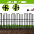 15 Panels Garden Fence Animal Barrier, 33 in(H) X 36 ft(L) Dog Fence Outdoor for Yard with Lock, Tall Metal Fencing with Ground Stakes, Temporary Fencing for Dog, Rabbits, and Patio Border - Image 3