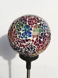 Colorful Ball Solar Lights (#Whitem003R), Solar Power Multi-Color Color Changing LED Mosaic Crackle Glass Ball Decorative Garden Yard Light Stake Lamp by Unknown
