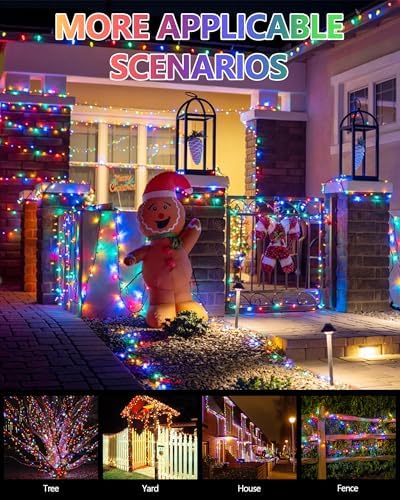Solar Christmas Light Outdoor String 6 Pack 198 FT 600 LED Multicolored - Image 5