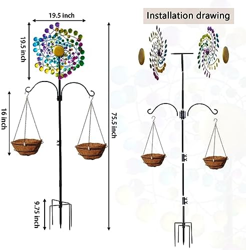 Large Metal Kinetic Wind Spinners Outdoor Garden Yard Decor - Image 2