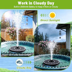 Solar Fountain with 3 Spray Height, Works in Shade, 3.5W Glass Solar Bird Bath Fountains with 2000mAh Battery and 4 Rotating Rods, 7 Nozzles, Outdoor Water Fountain Pump for Garden, Pool, Pond - Image 5