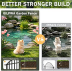 10 Panels Garden Fencing Animal Barrier with Lock, 24in (H) x 20ft (L) No Dig Dog Fence Outdoor for Yard Rustproof Decorative Fences Tall Metal Panel Wire Border Rabbit Ground Stakes - Image 4