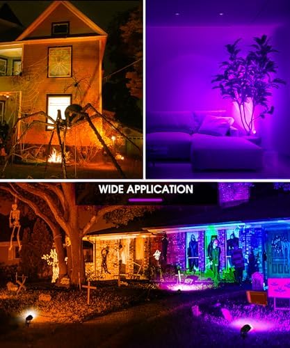 L LOHAS LED Halloween Lights Outdoor, Orange and Purple Spotlight 5W - Image 4