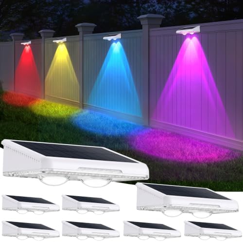 Brightever Solar Fence Lights White 8-Pack, Color Changing & 7 Fixed Color by Brightever