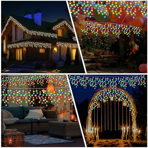 Retisee 65ft Colorful Solar Icicle Christmas Light for Outdoor Decoration - Image 7