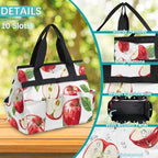 Fruits Half Apples Garden Tool Bag Tote for Men Women Multiple Pockets Wide Mouth Heavy Duty Waterproof Tool Organizer Bag for Outdoor Lawn Yard Portable Gardening Storage With Elasticbands - Image 4