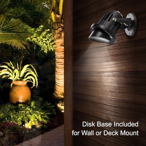 GBS9809 Flag Light, 9W LED Outdoor Spotlight 120V, 5000K Daylight, IP65 Waterproof Landscape Light with Metal Ground Stake & Deck Mount, Plug in Spotlight for Flagpole, Tree, Yard (Pack of 2) - Image 5