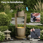 Sunlinua 31H Realistic Rock Outdoor Water Fountain with LED Light Brown - Image 5