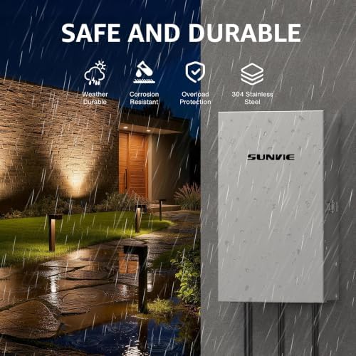SUNVIE 600W Low Voltage Transformer with 3 Zone, Photocell Sensor & Timer - Image 6