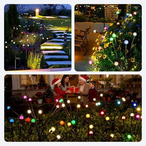 Solar Firefly Lights Outdoor Waterproof Adjustable Height, Multicolor 8Pack - Image 7