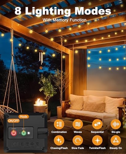 btfarm 4 Pack Solar String Lights Outdoor, Total 196FT 200LED Crystal Globe - Image 3