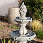 XBrand 51 Inch 3 Tier Outdoor Waterfall Fountain, Weather Resistant Resin Freestanding Water Feature with Pump, Decorative Garden Fountain for Patio, Yard, Lawn, and Garden Decor, Gray - Image 2