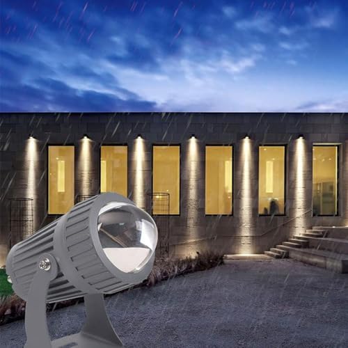 10W Rotation Spot Lights - Long Range LED Floodlights, IP66 Waterproof Narrow Beam Spotlight, Outdoor Wall Washer Lights, Outdoor Architectural Landscape Lighting(Yellow,AC85-265V) by Unknown