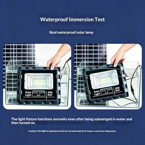 Solar Flood Light, IP67 Waterproof LED Security Light, Auto Dusk to Dawn, Wall Mount Outdoor Floodlight for Yard, Garden, Patio, Street (White, Model 500W) - Image 5