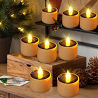 VOOKRY 12 Pcs Solar Tea Lights Outdoor - Flickering Solar Candle Lights Flameless Dusk to Dawn Lighting Waterproof Rechargeable LED Candles for Lantern Garden Camping Party Home Decoration,2.3''x2.1'' - Image 6
