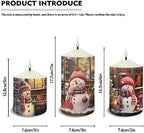 Cozeyat LED Candles Pack of 3 Flameless Electric Tealights with Remote Timer, Cute Christmas Snowman Print Christmas Decor Candles Battery Operated Warm Yellow Tea Lights - Image 6
