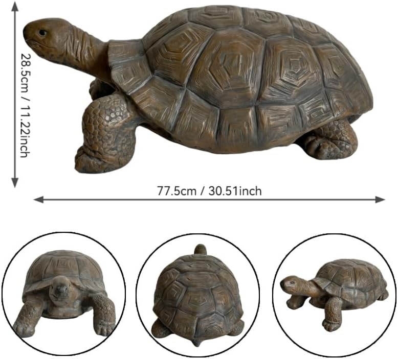 30.5" Tortoise Statue Resin Turtle Garden Sculpture Nature Decor - Image 2
