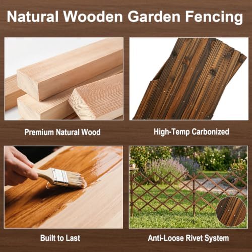 Avalution Decorative Garden Fence Outdoor,Total 12in(H) x 11.6 ft(L) 2 Pack - Image 3