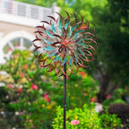 VEWOGARDEN 19" Dia Large Wind Spinner Outdoor with 6 Blades, Metal Kinetic Wind Sculptures & Spinners for Yard, Garden, Lawn Decorations - Image 2