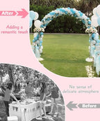 Queension Metal Arch Backdrop Stand 7Ft Wide 7.7Ft High, Wedding Arch Frame for Wedding Decorations, Balloon Arch Stand with Base for Ceremony, Outdoor Garden Arch Trellis for Climbing Plants, Black - Image 6